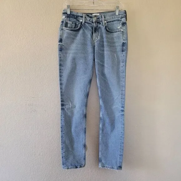 Citizens of Humanity Womens Jeans Size 25 Medium Wash Distressed Racer Mid Rise - Picture 1 of 9